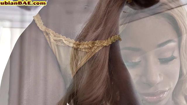 Busty Black babe pussylicked and fucked by black dong