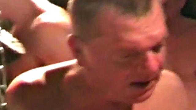 Amateur German bottom fucked in closeup sling orgy