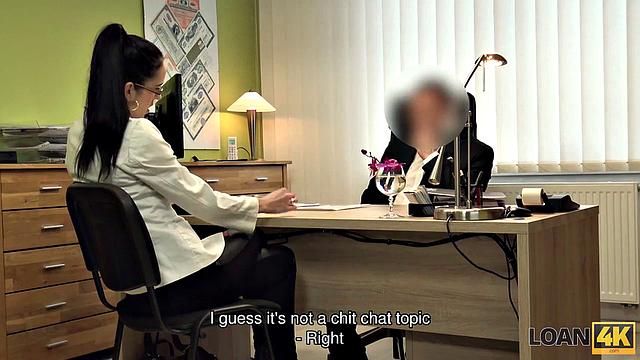 LOAN4K. Stranger in loan office satisfies girl for sex.