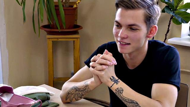 A kinky tattooed teen get her tight brown hair out and get fisted by her friend's huge schlong