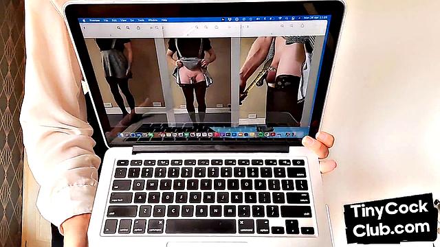 Teaseful domina mocks small dick