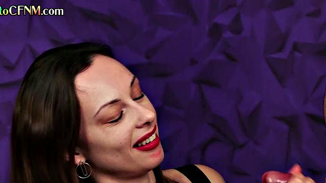 CFNM classy femdoms give voyeur 4some to lucky men