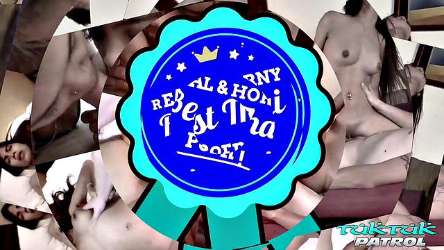 Тайская киска вся мокрая, ловит огромный член и кончает фонтаном