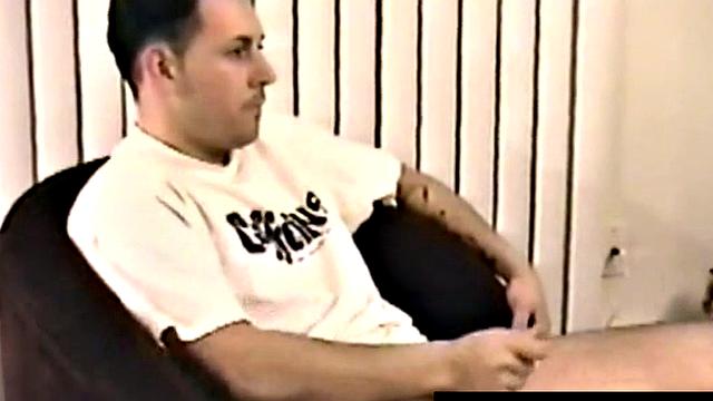 Straight jock gets jerked off while receiving blowjob from DILF