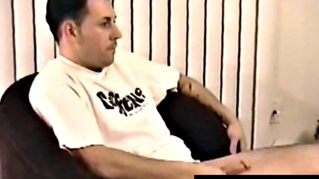 Straight jock gets jerked off while receiving blowjob from DILF