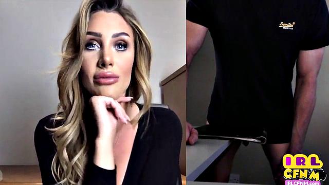 A CFNM MILF tease a webcam wanker while showing off her hair