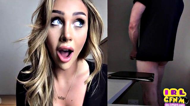 A CFNM MILF tease a webcam wanker while showing off her hair