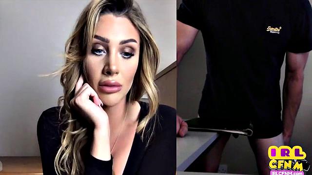 A CFNM MILF tease a webcam wanker while showing off her hair