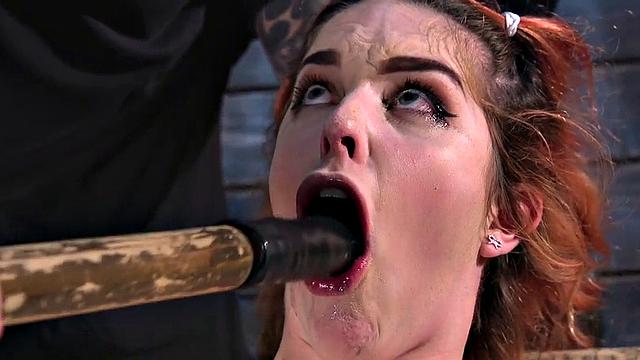 BDSM hairy pussy babe whipped and pussytoyed by CMNF master