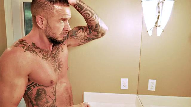 Petite Twink Bareacked By Tattooed Under Shower