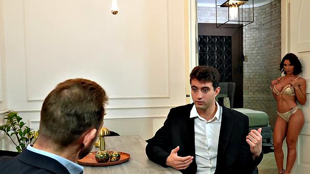 EVILANGEL Busty Hotwife Gets DP Pounding