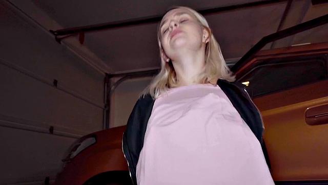 Driving slut fucked in car outdoors by instructor