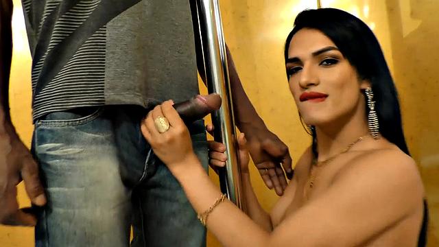 Trans Stripper Carolina Martins Pauses from Dancing to Suck Black Cock