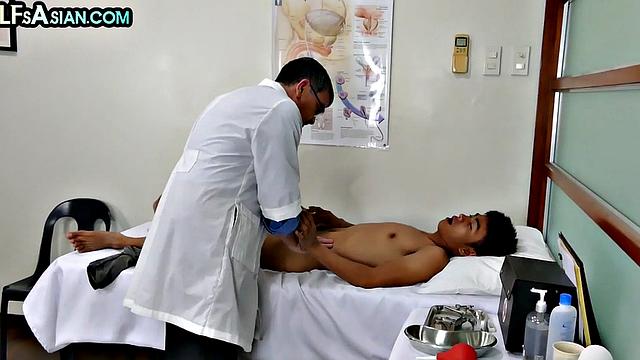 Ticklish Asian twink nailed by doctor in infirmary