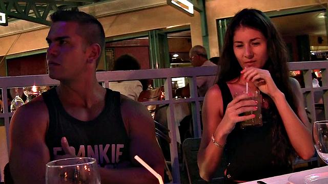 Hardcore banging in the open at night with young gf