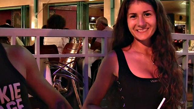 Hardcore banging in the open at night with young gf