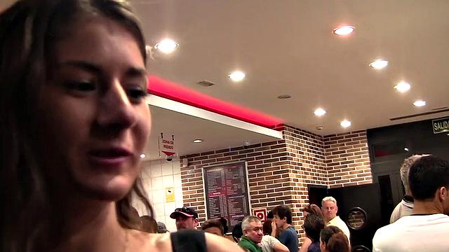 Hardcore banging in the open at night with young gf