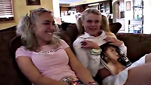 Petite blonde teen strips and mastrubates