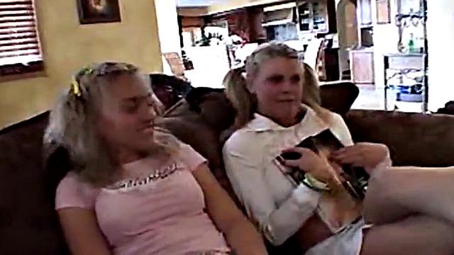 Petite blonde teen strips and mastrubates