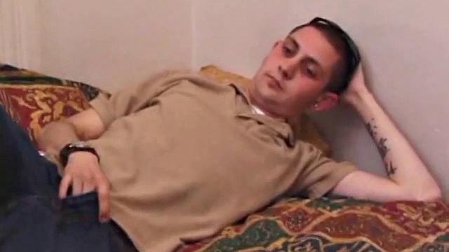 Aaron Michaels Chilling in Bedroom with Porn Video, Stroking Hard Cock, Fingers Butthole, Shoots Loads of Cum