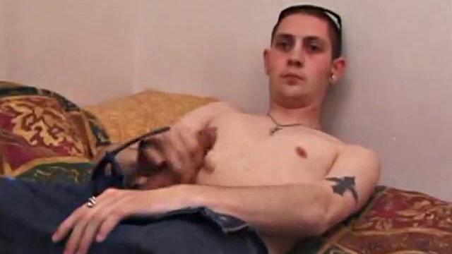 Aaron Michaels Chilling in Bedroom with Porn Video, Stroking Hard Cock, Fingers Butthole, Shoots Loads of Cum