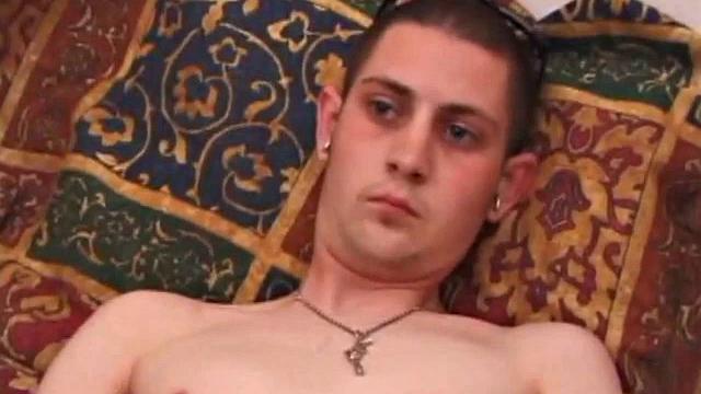 Aaron Michaels Chilling in Bedroom with Porn Video, Stroking Hard Cock, Fingers Butthole, Shoots Loads of Cum