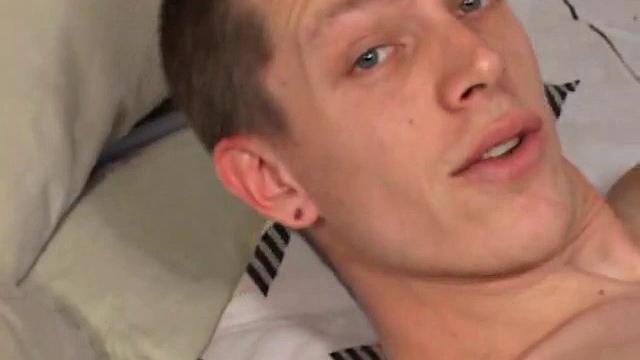 This time it's just Shane and an anal probing sex toy. He raises his knees to his shoulders and begins self-penetration pleasure.