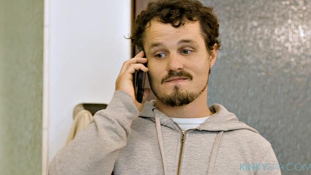 Penelope Woods shows her talents to a new client at the Kinky Spa