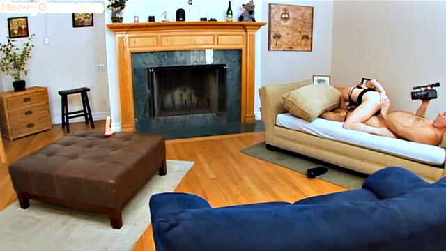 Deepthroating Gonzo babe in lingerie gets fucked