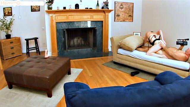 Deepthroating Gonzo babe in lingerie gets fucked