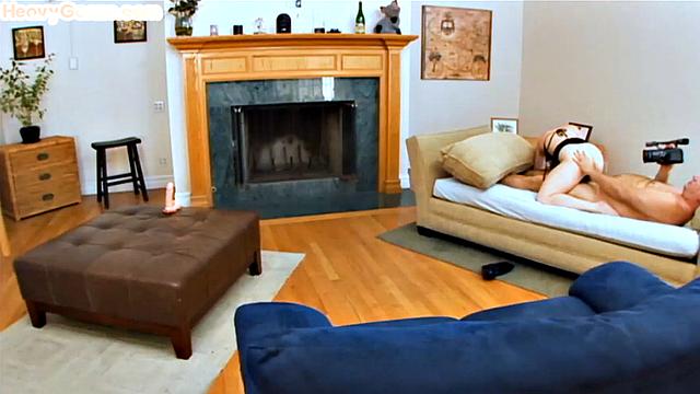 Deepthroating Gonzo babe in lingerie gets fucked