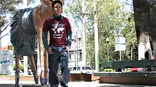 Young Latinos Rodrigo and Alex hooking up on the street and quickly moving things to a more private location. Once inside, these two waste little time getting naked and sucking on each other's cock.