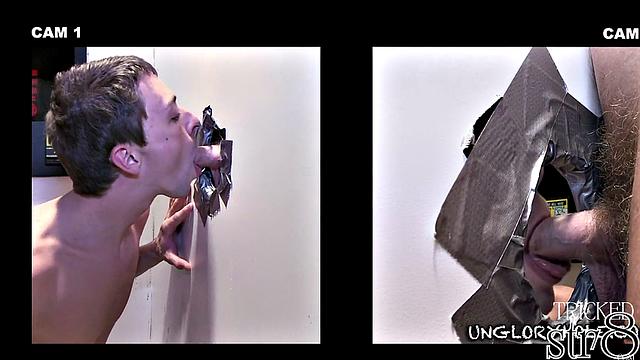 Straight guy takes a shot at the gloryhole and gets more than he bargained for