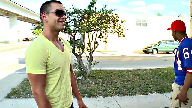 Real Nubian thug fucked for money outdoors by white