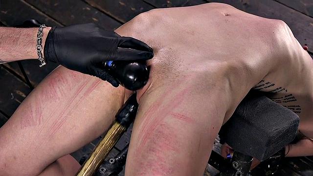 Whipped sub has unlimited orgasms while pussytoyed