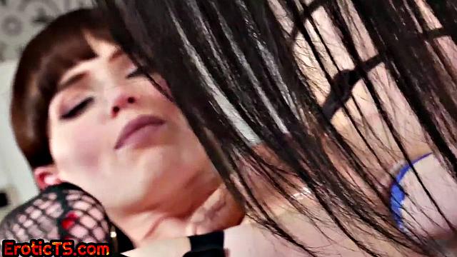 Gorgeous TS babe fisted by femdom