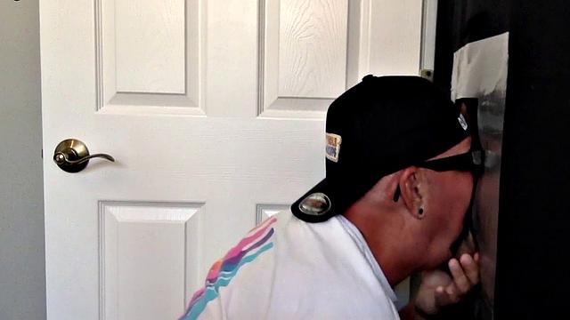 Homemade gloryhole DILF bareback fucked after BJ