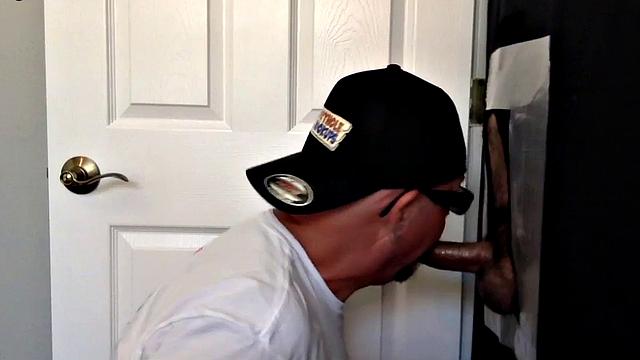 Homemade gloryhole DILF bareback fucked after BJ