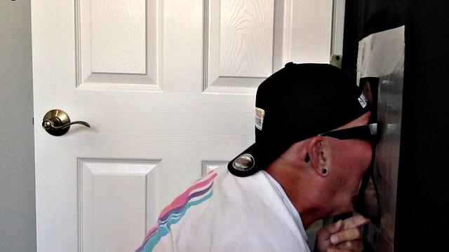 Homemade gloryhole DILF bareback fucked after BJ