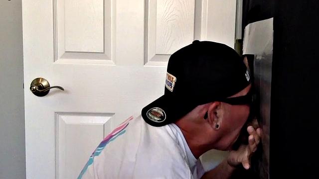 Homemade gloryhole DILF bareback fucked after BJ