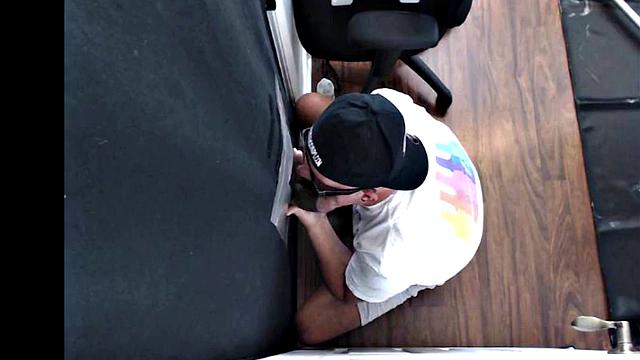 Homemade gloryhole DILF bareback fucked after BJ