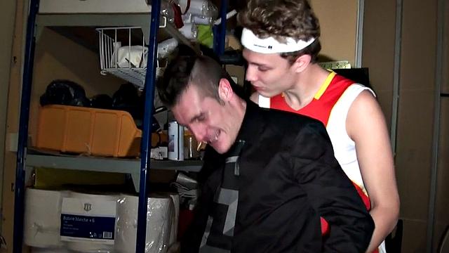 Gay boxer with gloves bangs judge after sucking