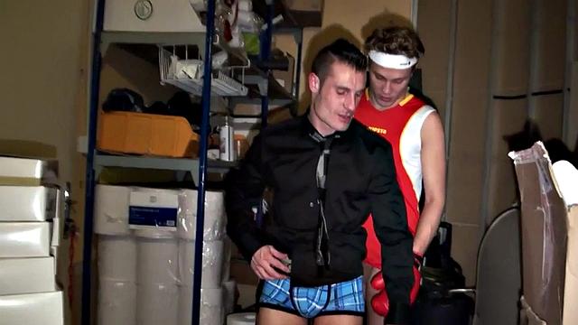 Gay boxer with gloves bangs judge after sucking