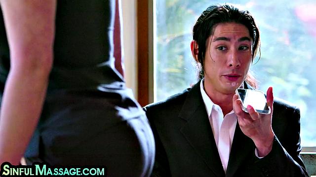 Big-titted masseuse side-fucked by client