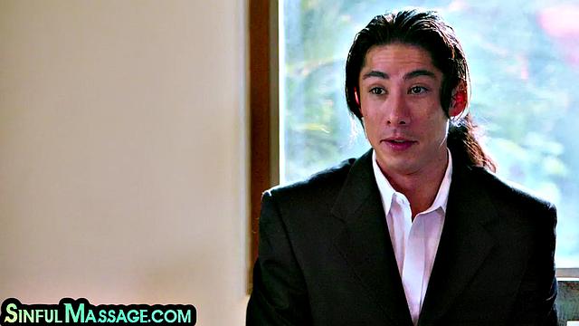 Big-titted masseuse side-fucked by client