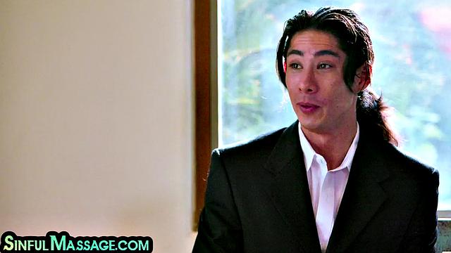 Big-titted masseuse side-fucked by client