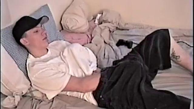 By the time Shane pulls out his stiff dick, it's already leaking. He goes to stroke his hard meat, soon informs it's getting close. This young man is horny and has to nut, so he's having difficulty holding it back.