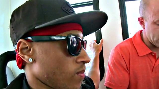 Black stud fucks white bottom in public bus for cum in mouth