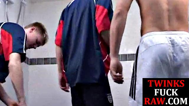 College twinks after bareback threeway