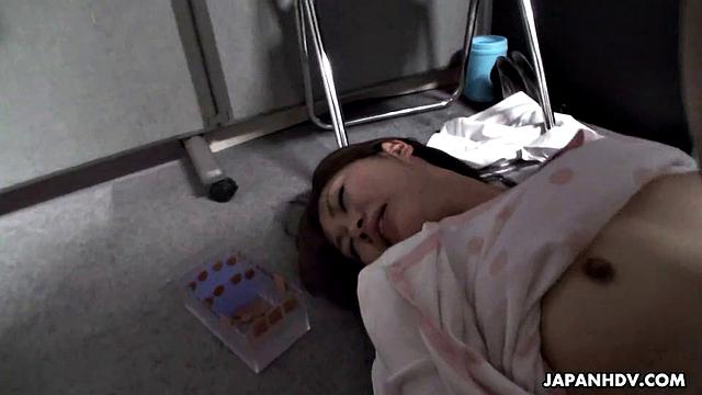 Pretty lady likes her new job a lot